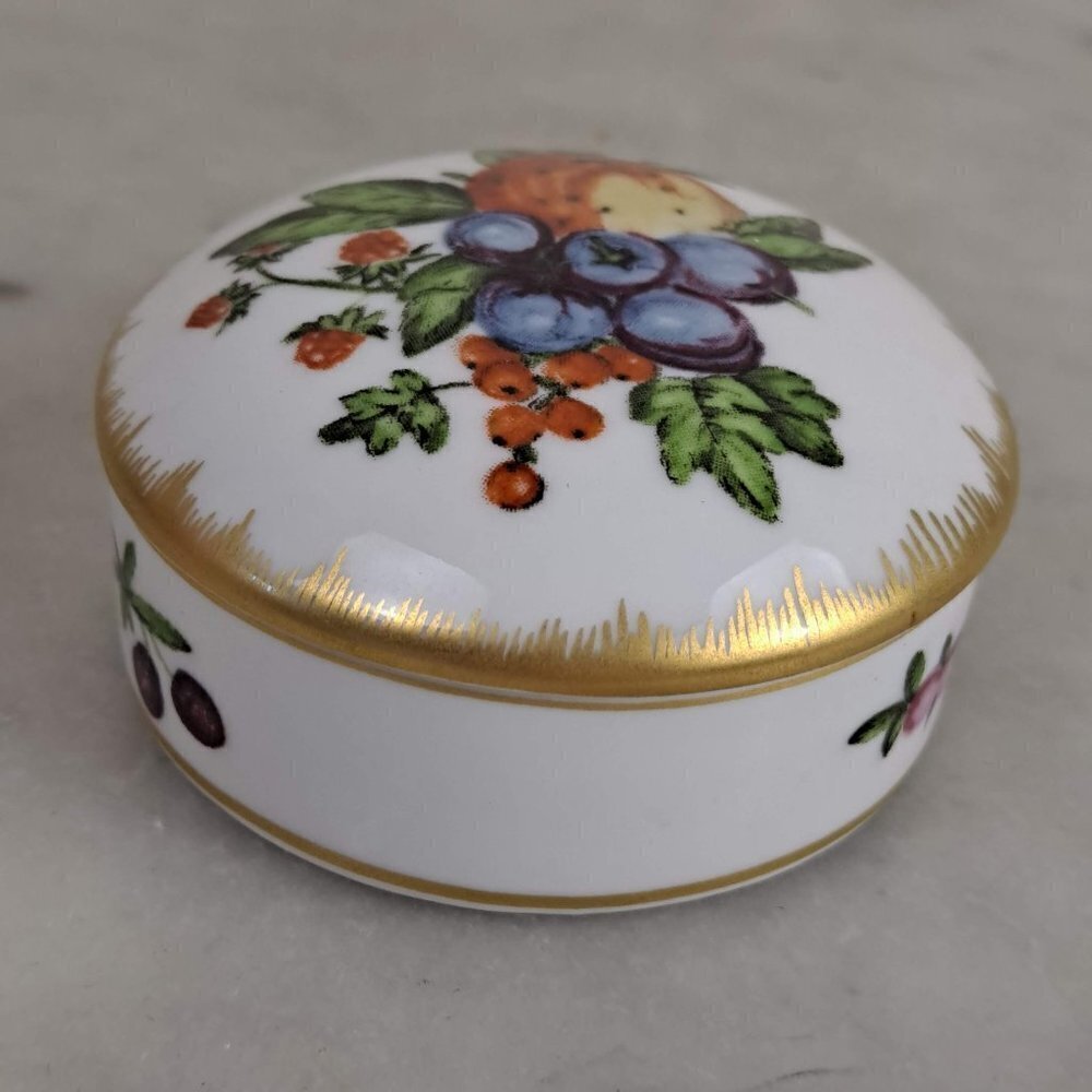 Fruit Motif Trinket Box Williamsburg Duke of Gloucester Mottahedeh Portugal - Picture 5 of 12